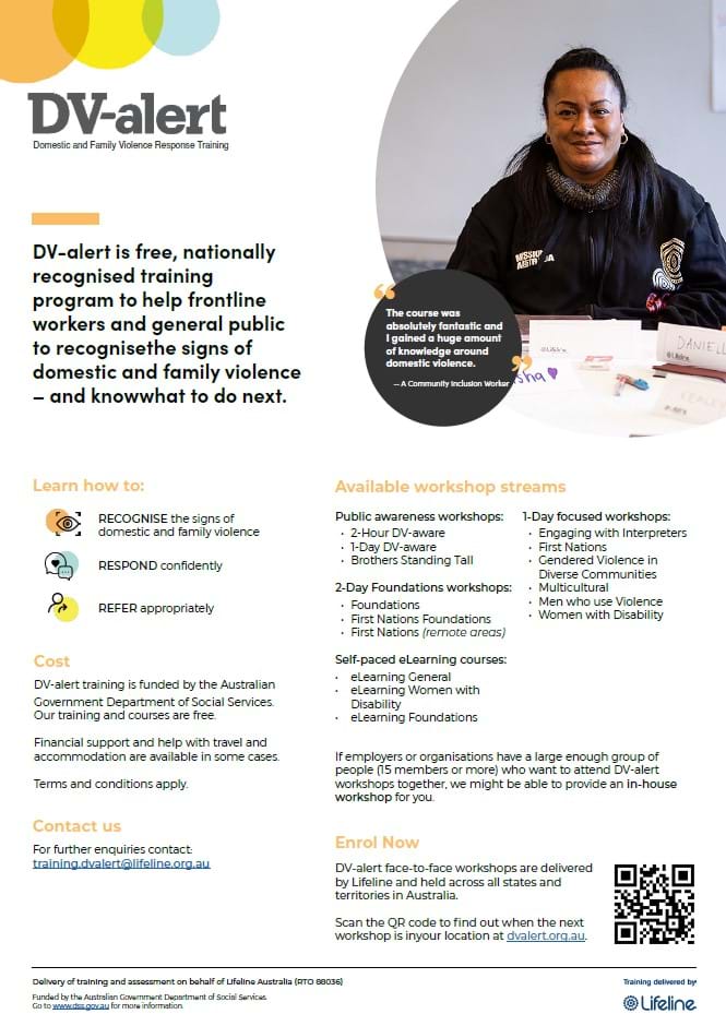 DV-alert training flyer